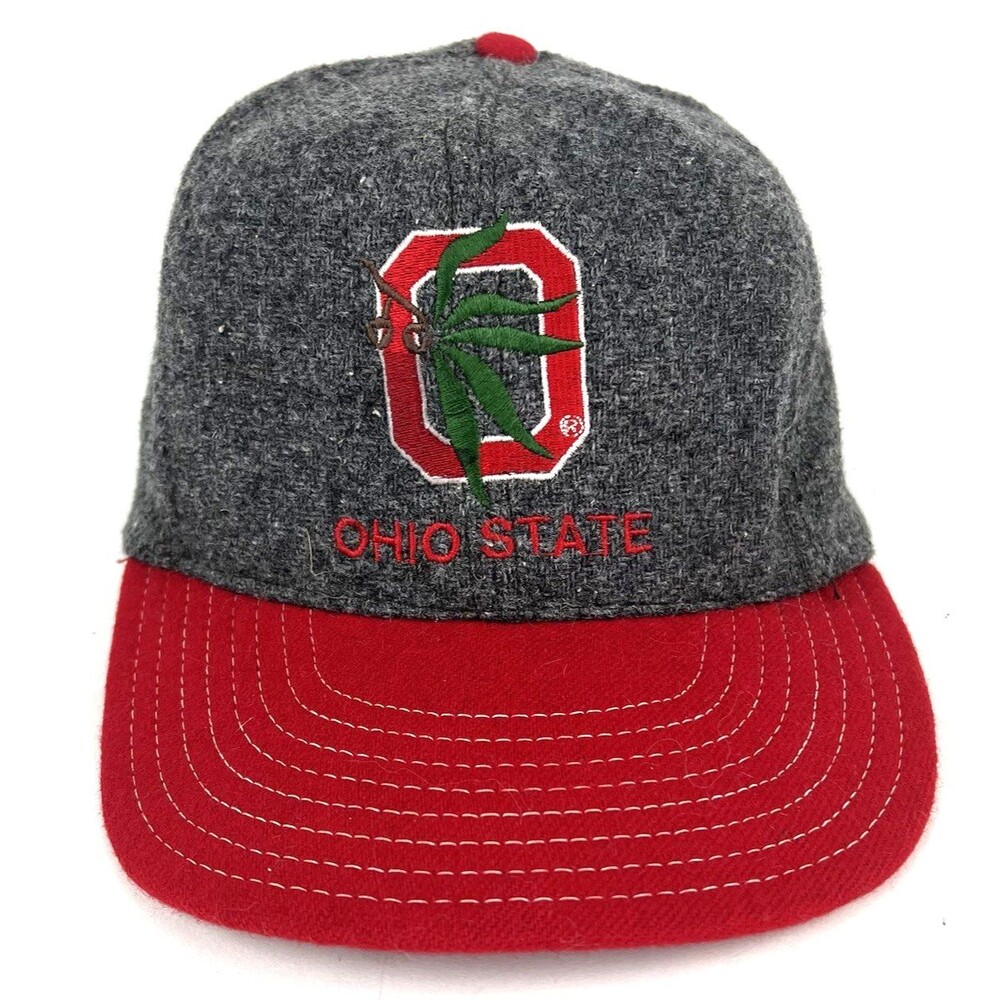 Vintage Ohio State Buckeyes USA Made Gray Wool Snapback Paramount Cap MFG Rare